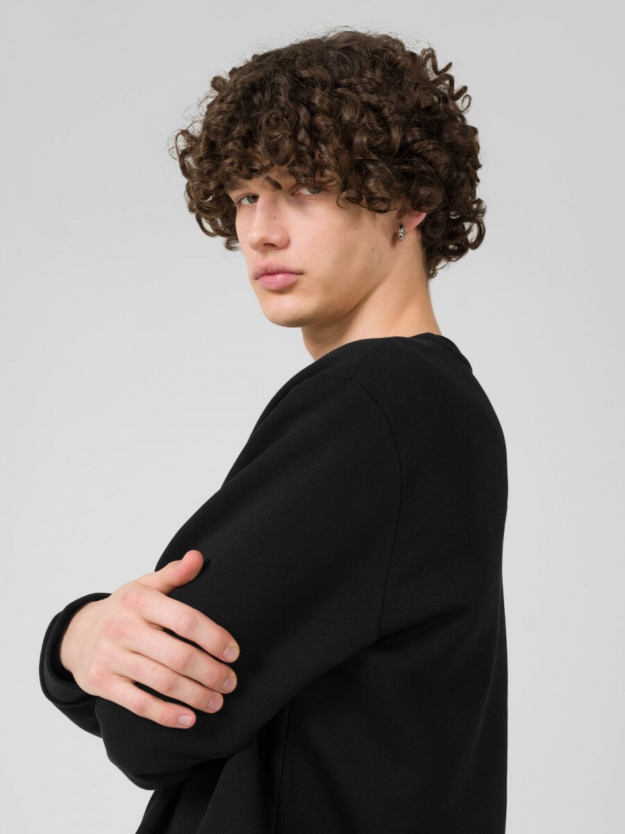 OUTHORN Men's pullover sweatshirt without hood deep black 3