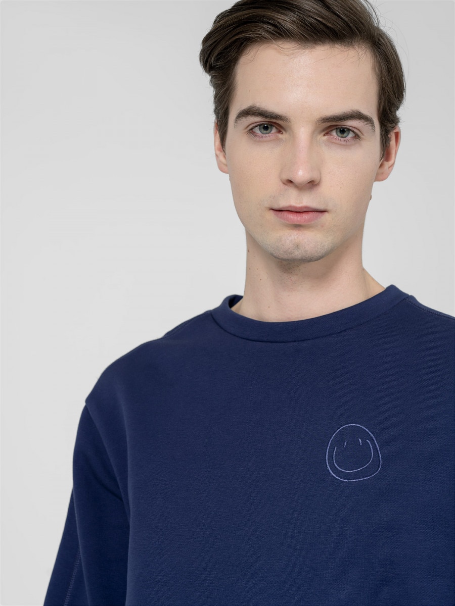 Navy blue sweater store without hoodie