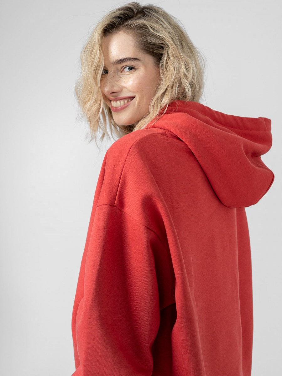 OUTHORN Women's oversize hoodie - red red 4