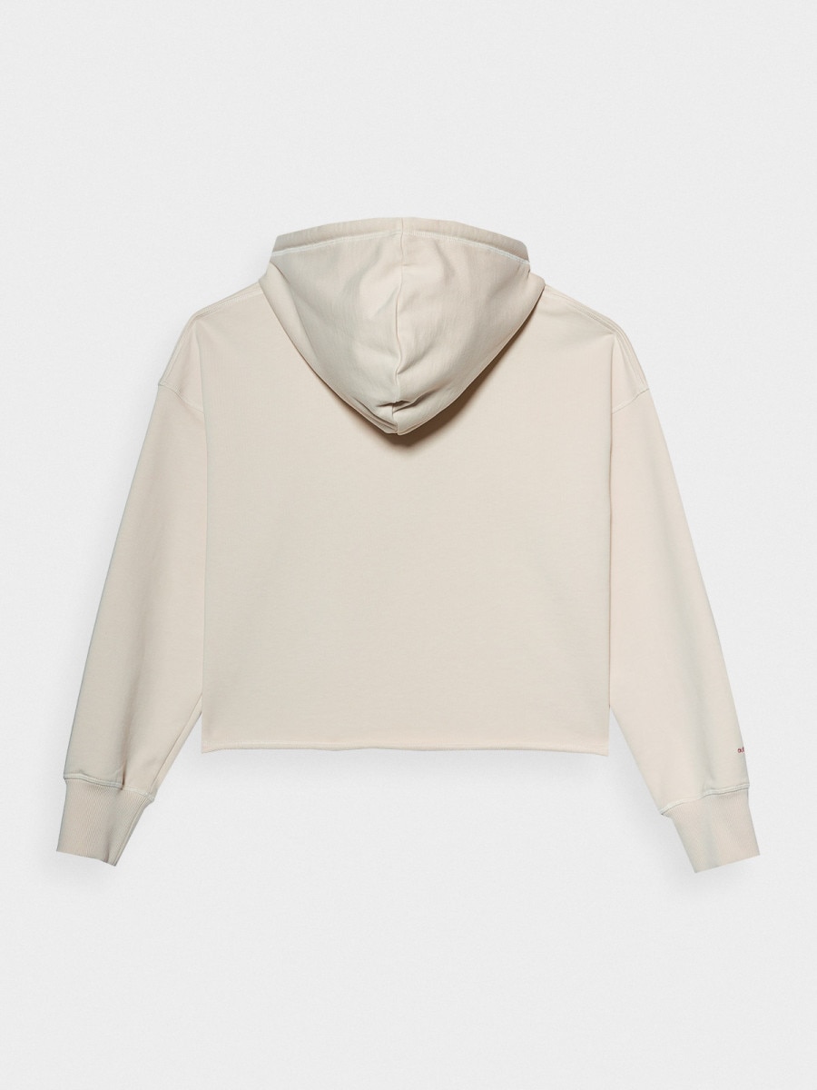 OUTHORN Women's oversize hoodie - cream 6