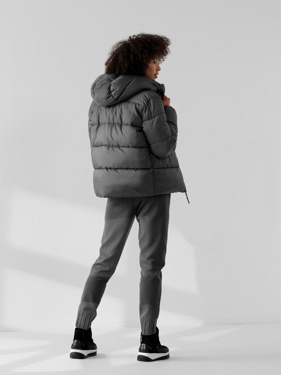  Women's reversible synthetic down jacket middle gray 4