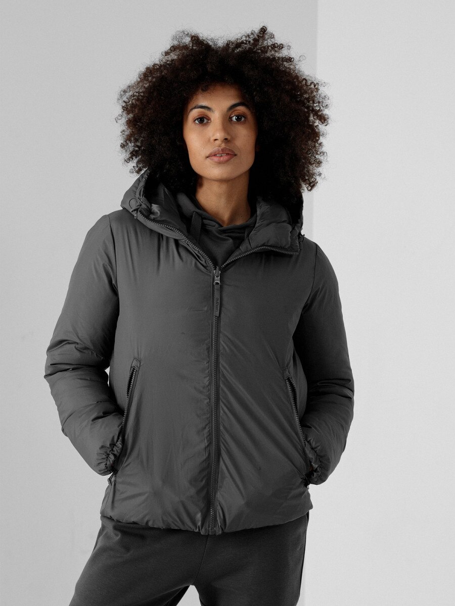  Women's reversible synthetic down jacket middle gray