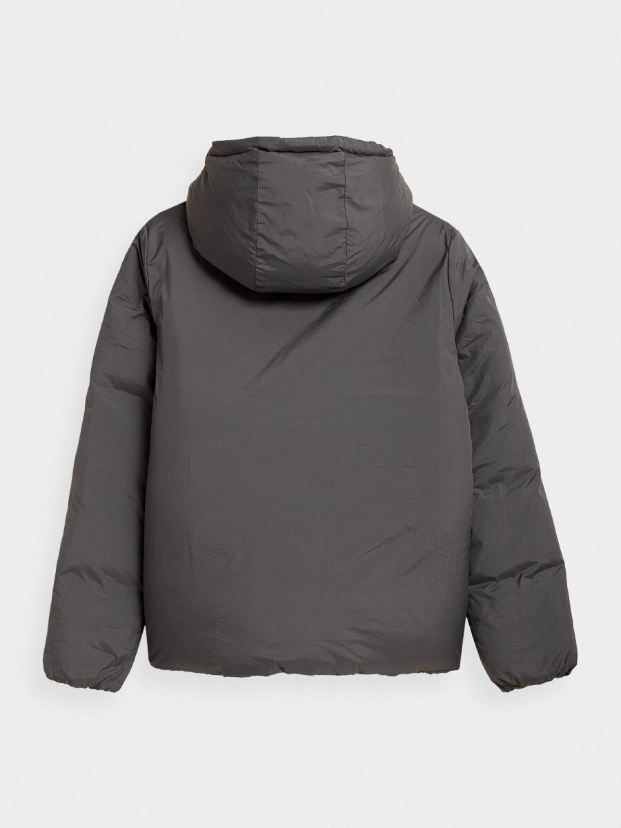  Women's reversible synthetic down jacket middle gray 9