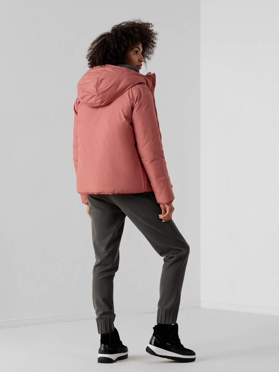  Women's two-sided down jacket dark pink 4