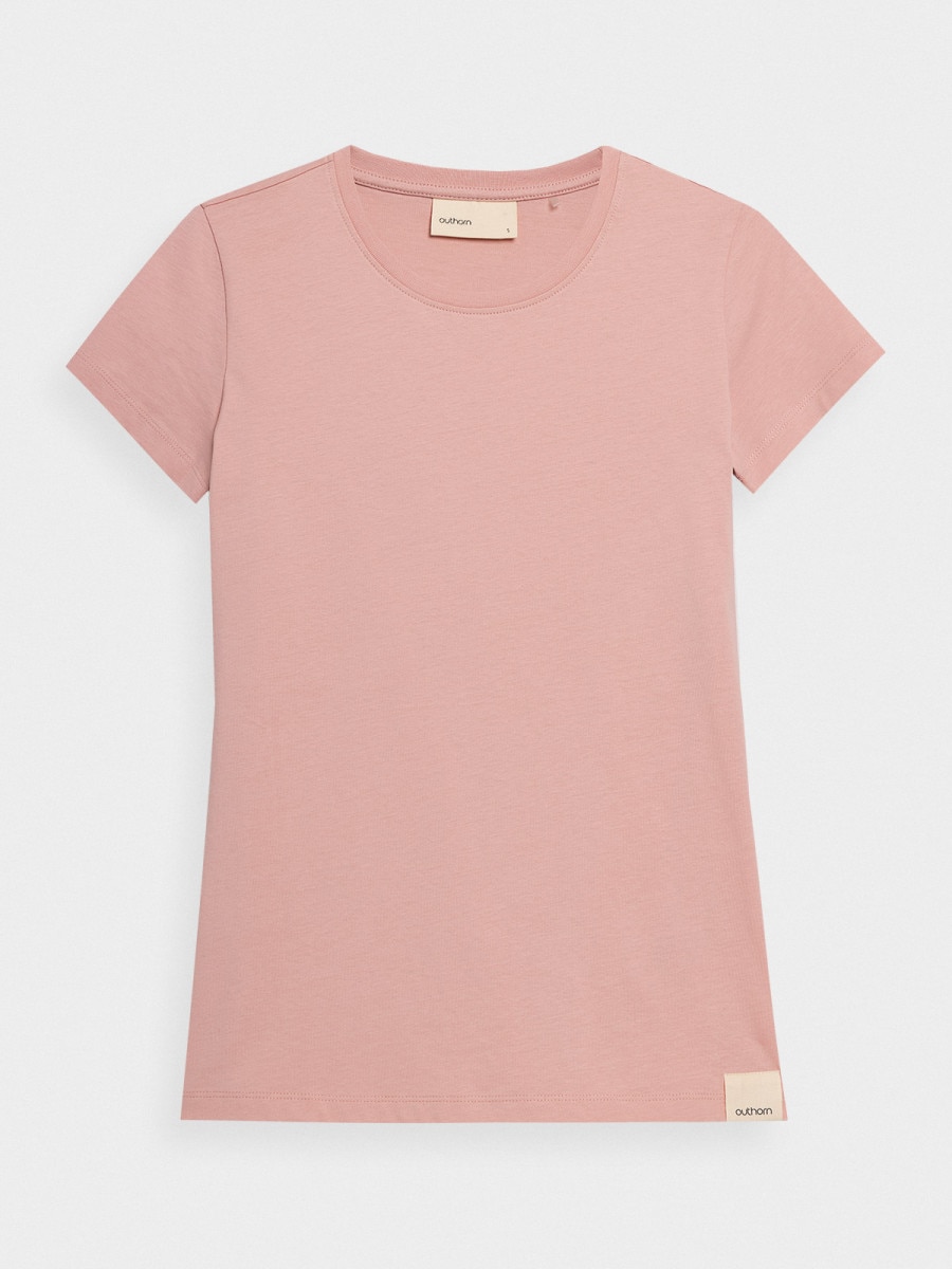 OUTHORN Women's plain t-shirt light pink 5