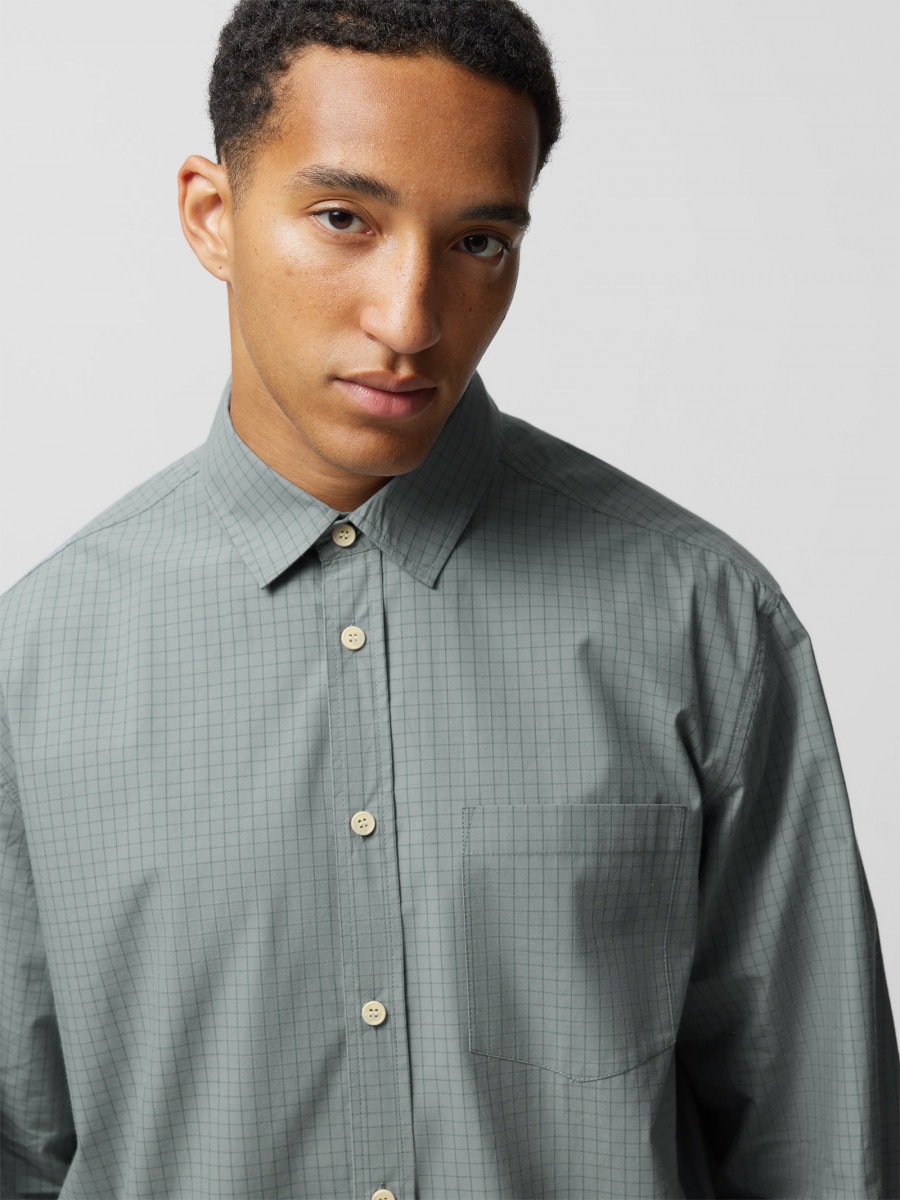 OUTHORN Men's cotton shirt sea green 2