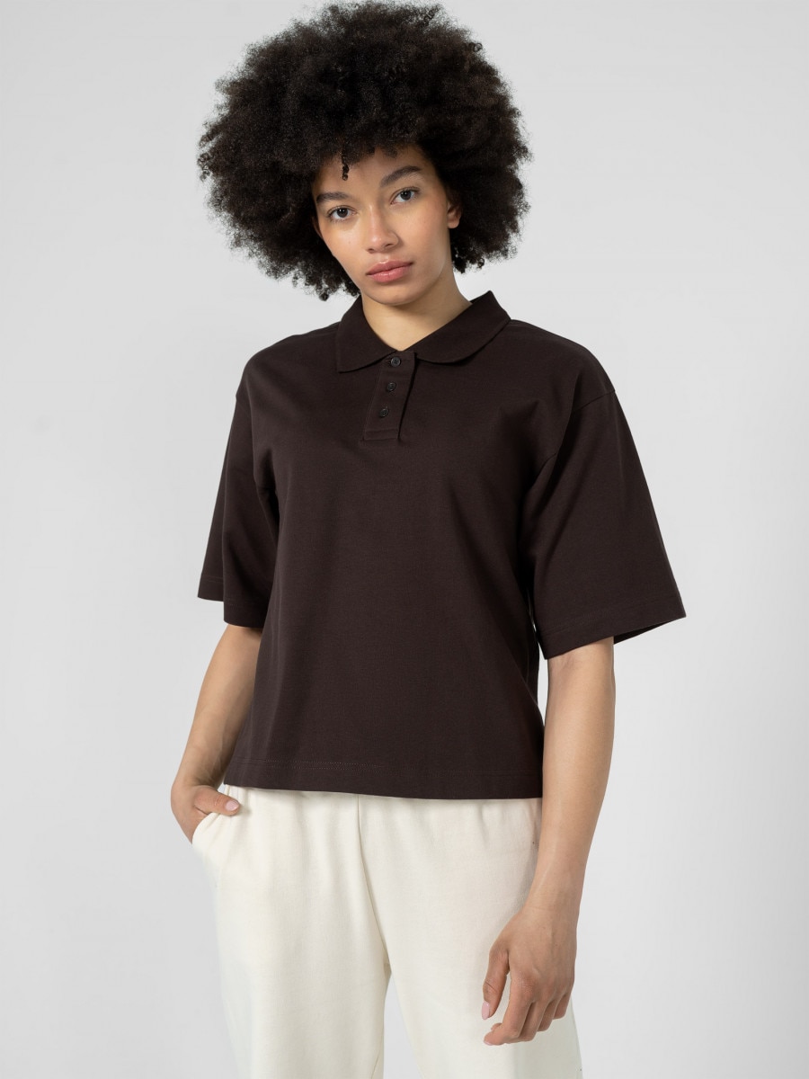 OUTHORN Women's polo shirt - brown 4