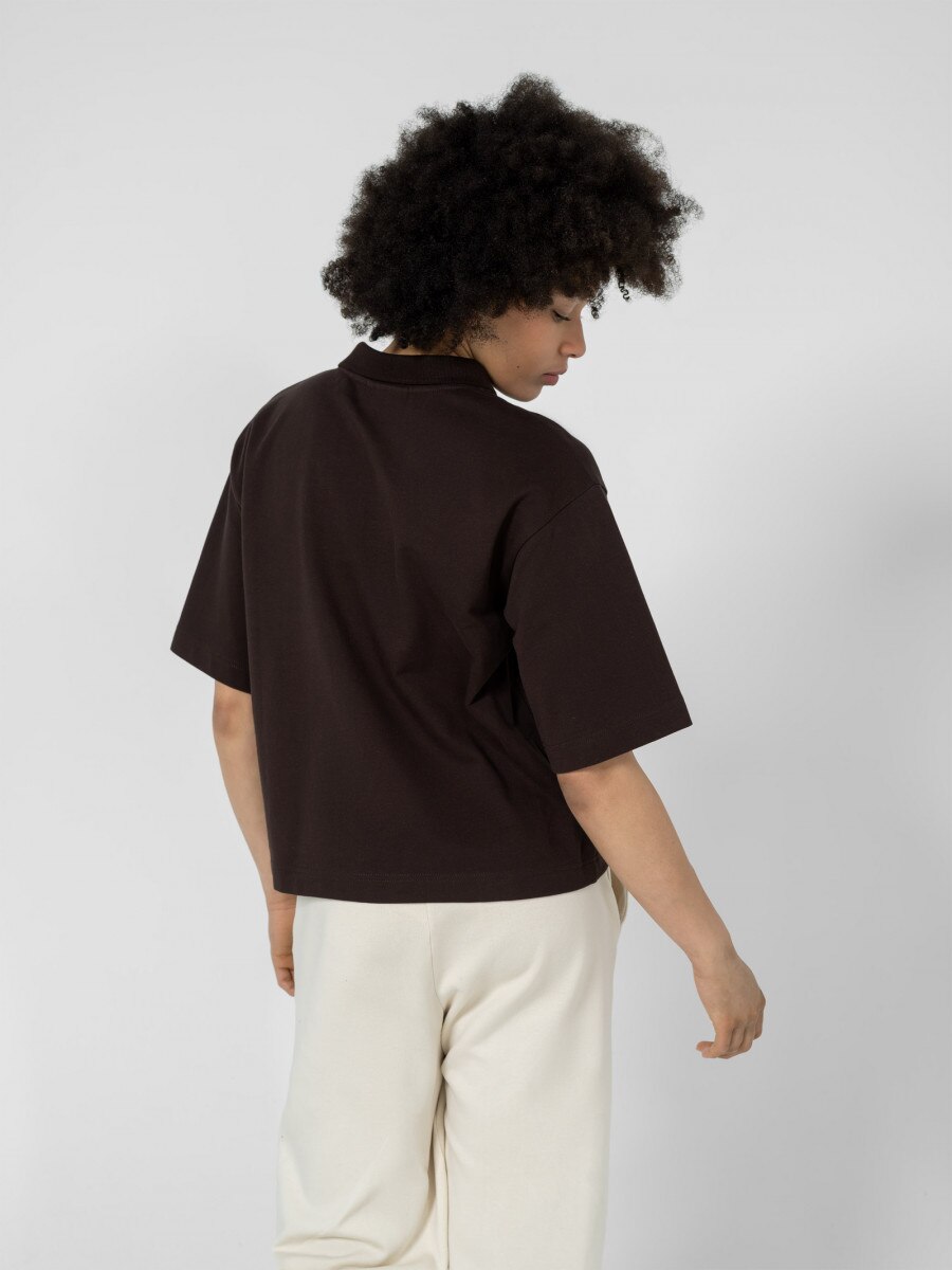 OUTHORN Women's polo shirt - brown 5