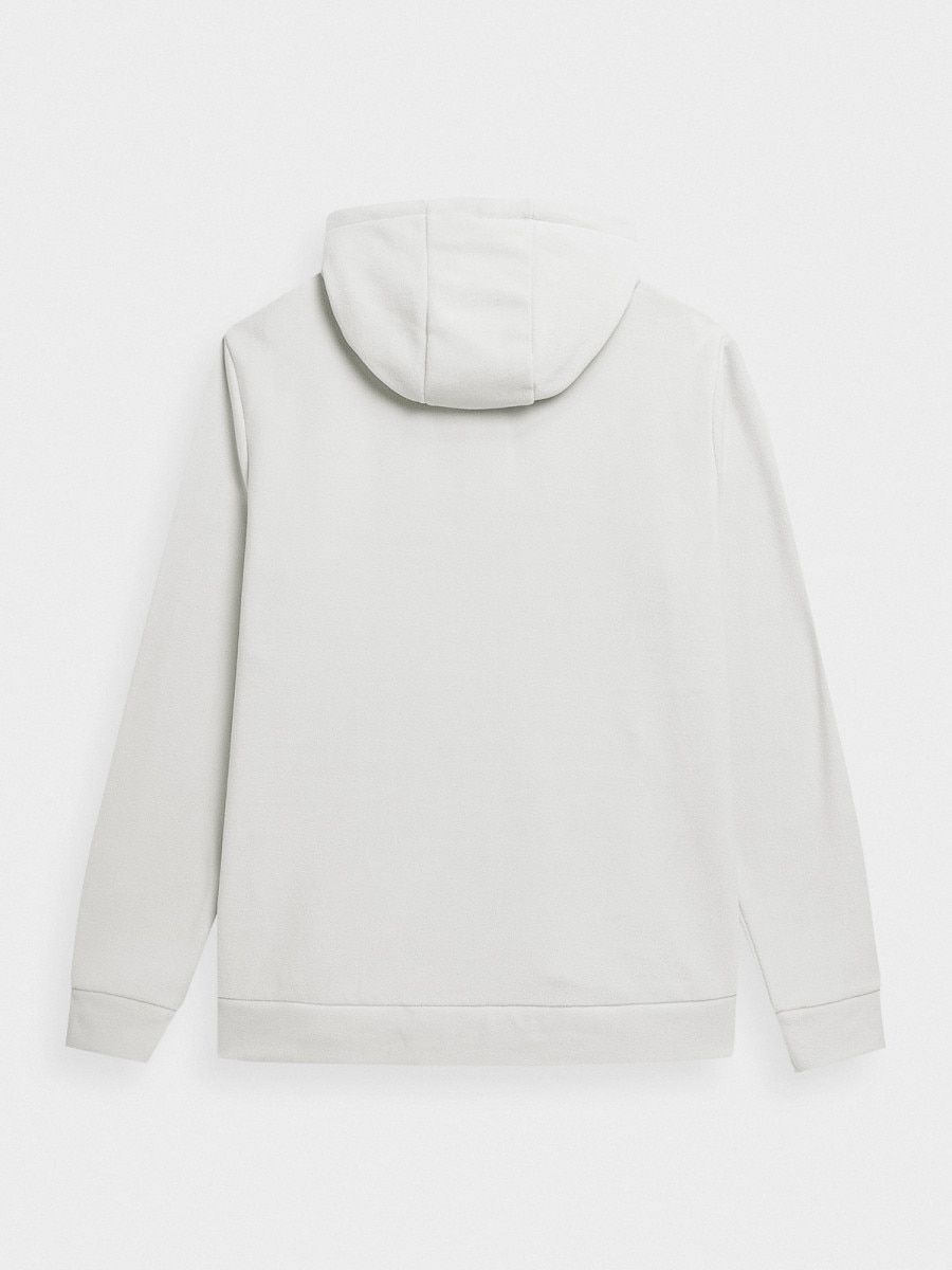OUTHORN Men's zip-up fleece with hood warm light gray 7