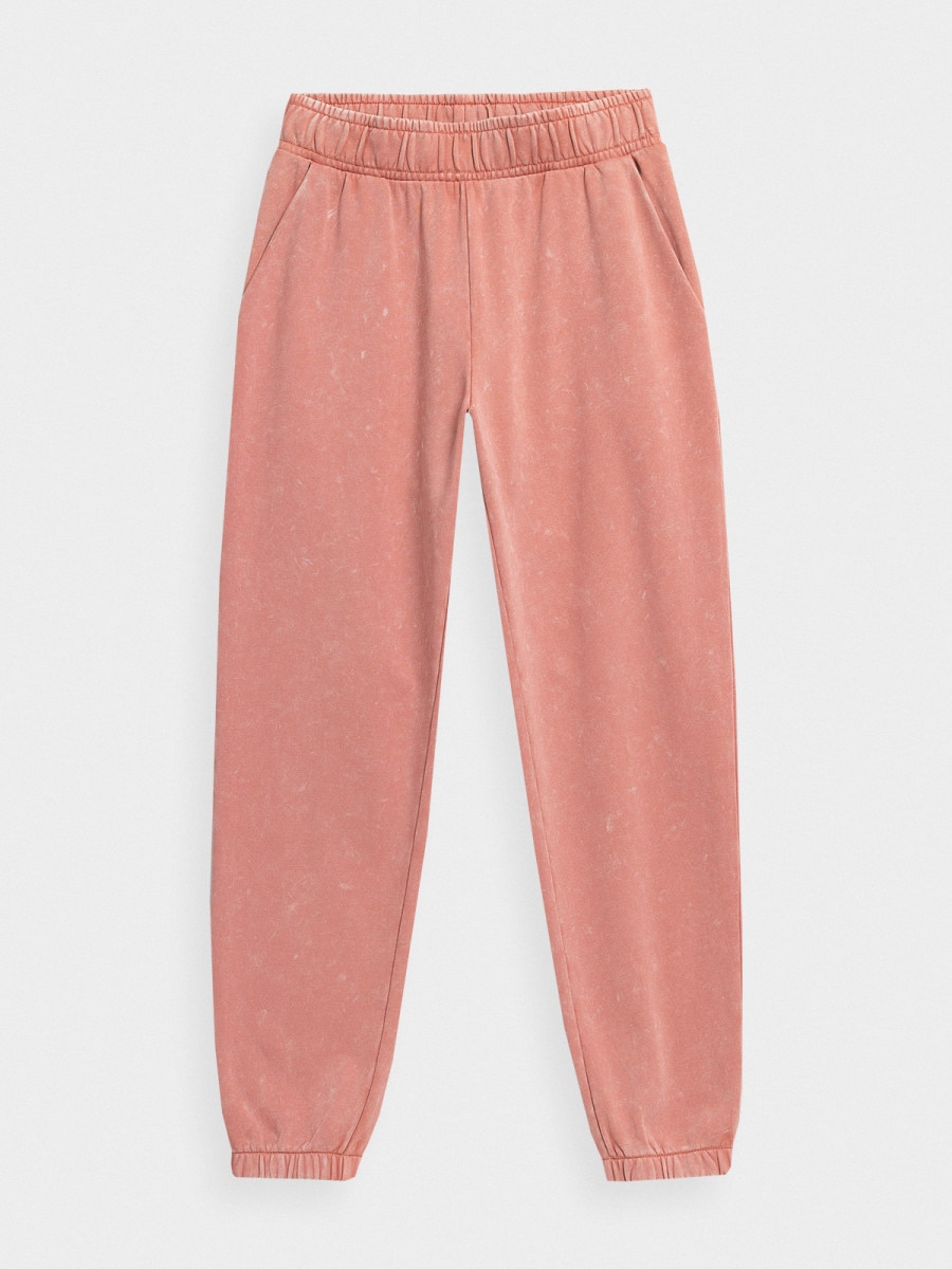 OUTHORN Women's acid wash sweatpants pink 4