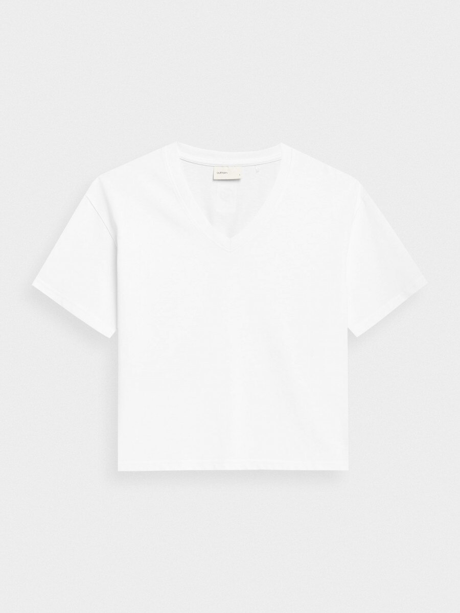 OUTHORN Women's V-neck T-shirt white 5