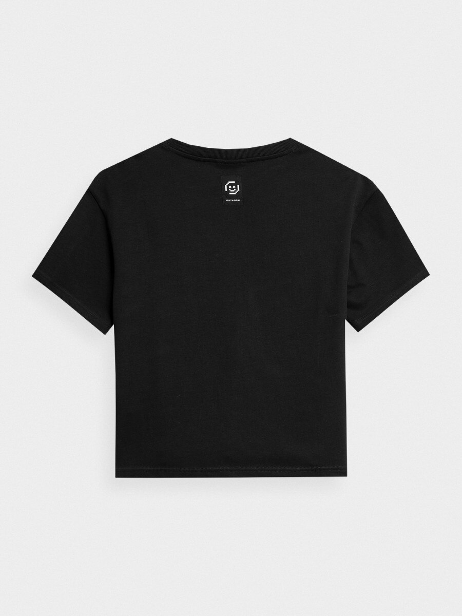 OUTHORN Women's V-neck T-shirt deep black 5