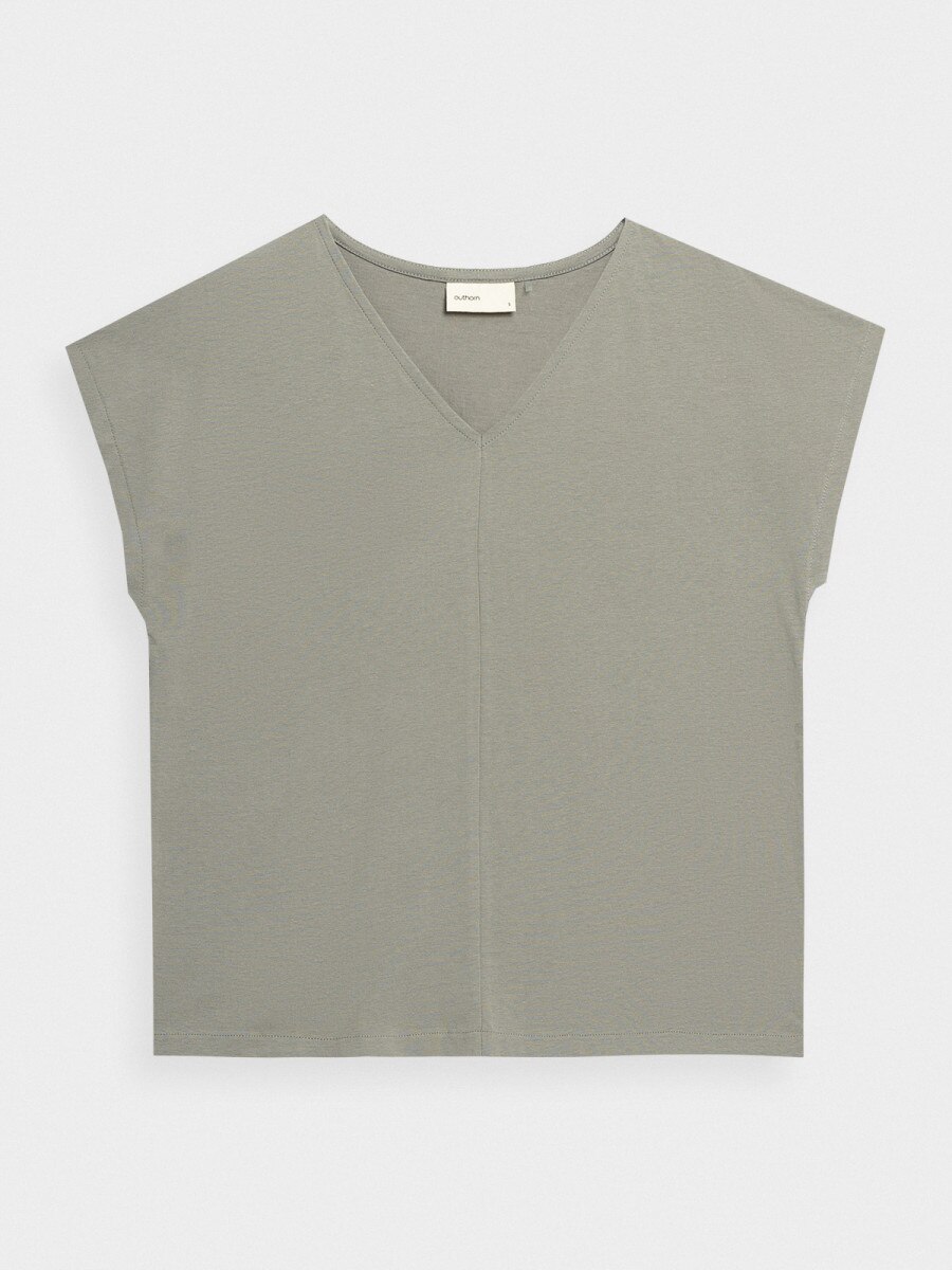 OUTHORN Women's V-neck T-shirt gray 4