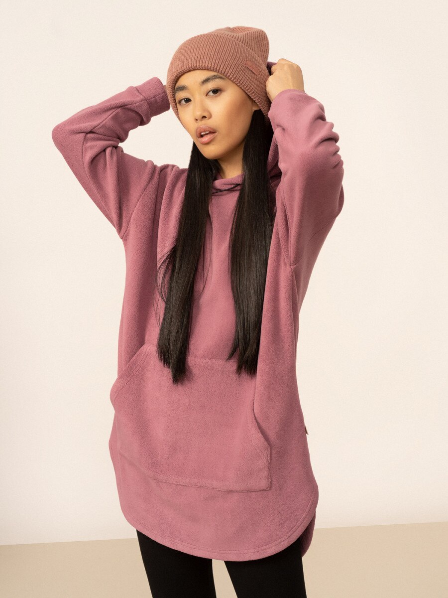OUTHORN Women's pullover fleece with hood dark pink 3