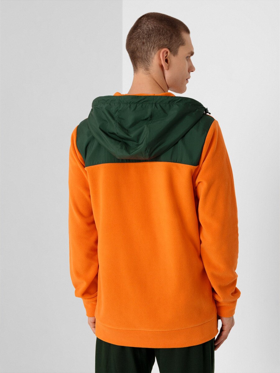  Men's fleece with hood orange 2