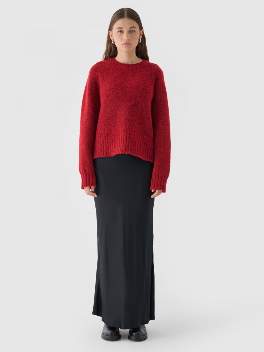 OUTHORN Women's sweater with wool and alpaca red 6