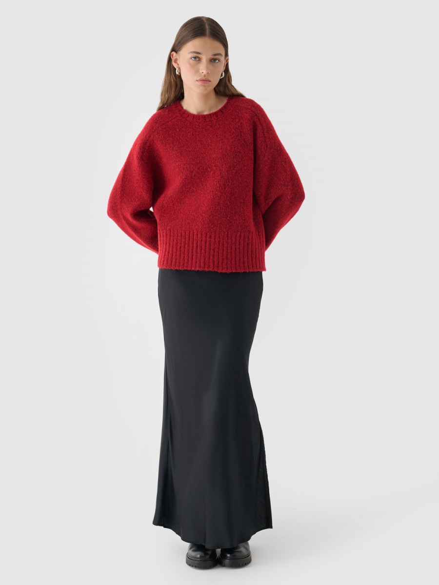 OUTHORN Women's sweater with wool and alpaca red 2