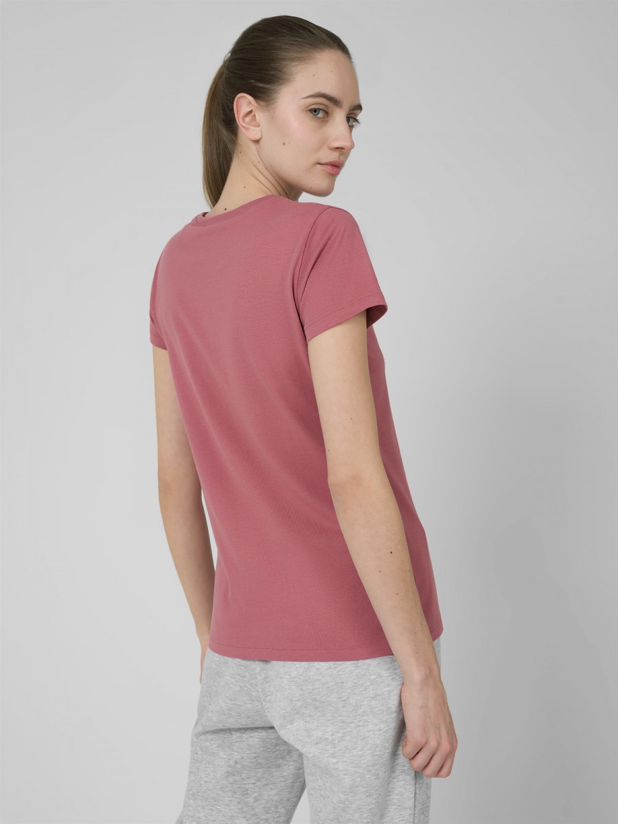 OUTHORN Women's plain T-shirt dark pink 3