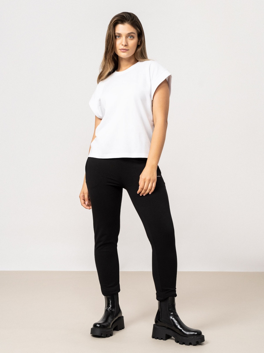 OUTHORN Women's oversize plain T-shirt white 2