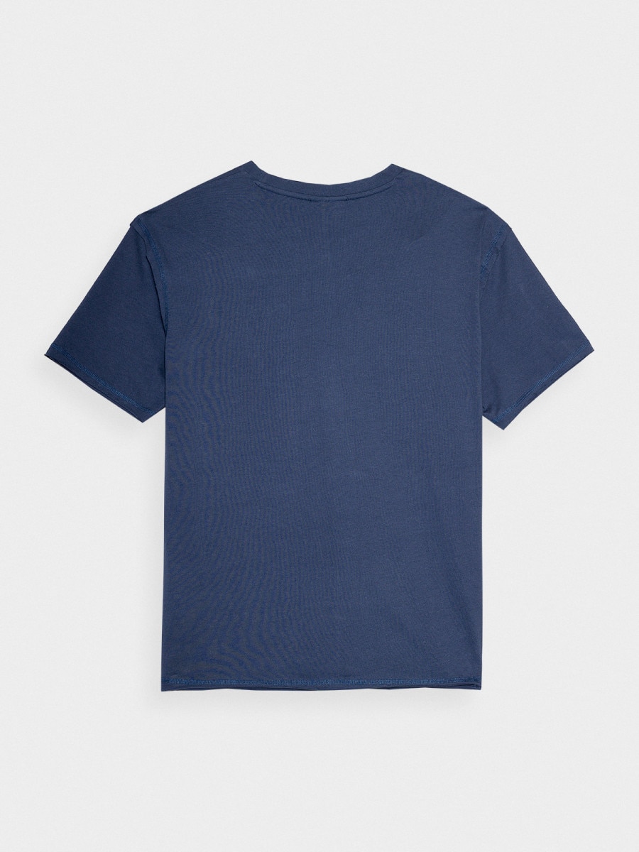 OUTHORN Men's T-shirt with embroidery - navy blue 5