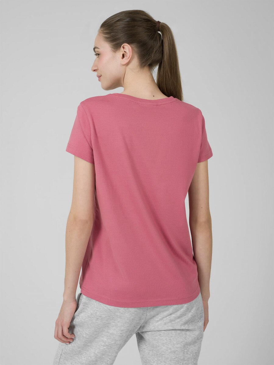 OUTHORN Women's T-shirt with print dark pink 3