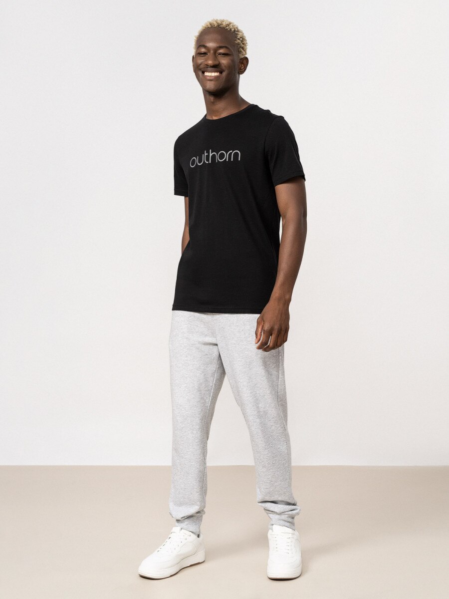 OUTHORN Men's t-shirt with print deep black 2