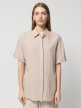 OUTHORN Women's oversize shirt with viscose beige 6