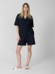 OUTHORN Women's short sleeve linen shirt - navy blue 2
