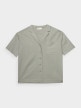 OUTHORN Women's short sleeve linen shirt - khaki khaki 4