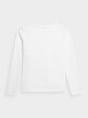 OUTHORN Women's plain v-neck longsleeve white 5