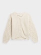 OUTHORN Women's chunky weave cardigan cream 7