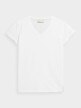 OUTHORN Women's plain V-neck T-shirt white 5