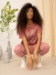 OUTHORN Women's oversize T-shirt with print pink 2