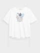 OUTHORN Women's oversize T-shirt with print white 6