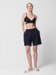 OUTHORN Women's woven linen shorts - navy blue 2