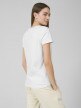 OUTHORN Women's plain V-neck T-shirt white 4