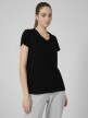 OUTHORN Women's plain Vneck Tshirt deep black