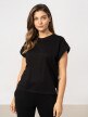 OUTHORN Women's oversize plain Tshirt deep black