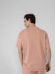 OUTHORN Men's oversize T-shirt with embroidery - coral powder coral 4