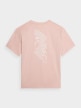 OUTHORN Women's oversize T-shirt with print - pink light pink 6