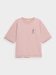 OUTHORN Women's oversize t-shirt with print light pink 3
