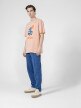 OUTHORN Men's oversize T-shirt with print - beige beige 2