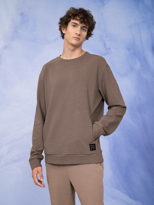 Men's pullover ribbed sweatshirt