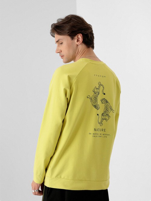 OUTHORN Men's crewneck with print navy green