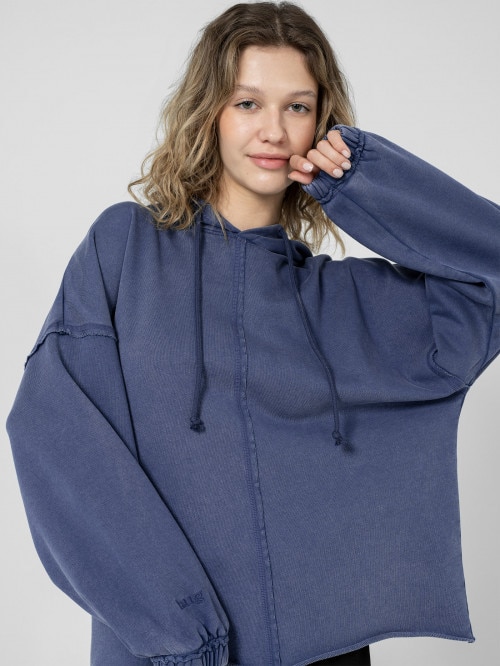 OUTHORN Women's oversized acid wash sweatshirt  navy blue