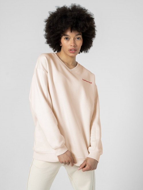 OUTHORN Women's embroidered oversize sweatshirt  cream