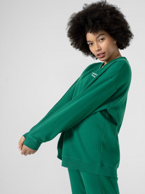 Women's embroidered oversize sweatshirt - green