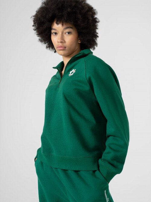 Women's oversize sweatshirt with print - green