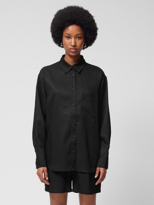 OUTHORN Women's lyocell oversize shirt deep black