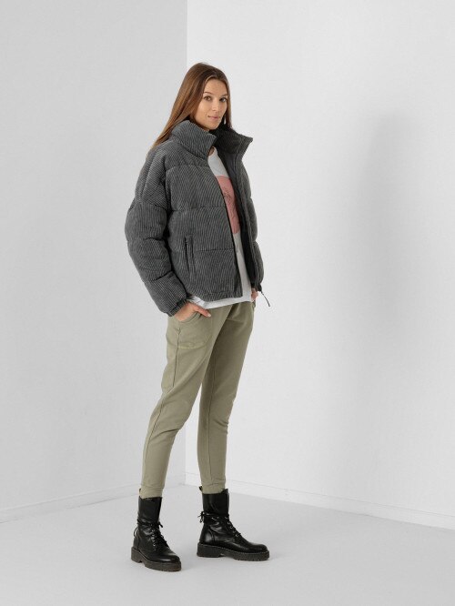 Women's synthetic down jacket middle gray
